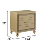 Queen Size Gold 4 Piece Bedroom Set include Mirror/Bed/1 Nightstand/Dresser