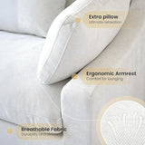 Cloud Couch 120''  Modern Sectional Sofa for Living Room Down Filled Couch with Ottoman U Shaped 5 Seater