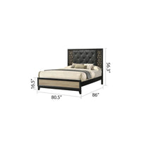 King 5PC Bedroom set Made with Wood in Black and Natural