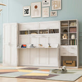 Full Size Murphy Bed Wall Bed with Closet , Drawers
