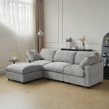 Sectional Sofas Modern Cloud Couch Chenille L-shaped Modular Sectional Sofa for Living Room 3 Seats Couch