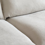 L Shape Corner Sectional Couch  Breathable Linen Cloud Couches  Sectional Sofas for Living Room