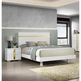 Modern 3-Piece Bedroom Set, Full Size Bed with LED, 2 Nightstands, Mattress Ready Furniture