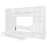 Full Size Murphy Bed Wall Bed with Closet , Drawers