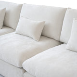 Living Room Modern Cloud Couch Down Filled L-Shaped 3Seater Couch with Ottoman