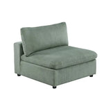 Sectional Set Corduroy Upholstery Couch 3x Corner wedge, 2x Armless Chairs 1x Ottoman Living Room Furniture