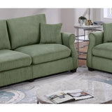 Sofa Set with Pillows, Square Arm Plush Couch & Loveseat for Classic Living Room