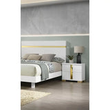 Modern 3-Piece Bedroom Set, Full Size Bed with LED, 2 Nightstands, Mattress Ready Furniture