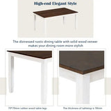 Dining Room Table Set with4Upholstered Chairs a Bench Brown Whitewash