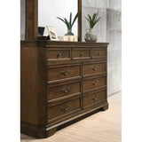 Wooden Panel Bed Set with Dresser, Mirror & Nightstands