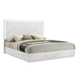 Queen 5-Piece Bedroom Set – Modern Design with Lacquer Finish, Geometric Accents