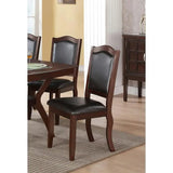7pc Formal Dining Set with Solid Wood Table, Shelve & 6 Chairs