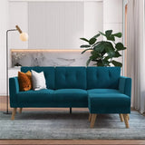 Sofa Sectional, With 3 Seats Blue Velvet Modern Sleeper Lazy Daybed Sofas Salon Living Room Furniture Sofa Set