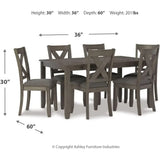 Dining Room Sets, Include Table and 6 Chairs, Gray