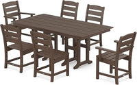 Lakeside Dining Set, Table and Chairs, 5-Piece, HDPE Outdoor Patio Furniture, Fade-Proof, Mahogany