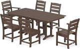 Lakeside Dining Set, Table and Chairs, 5-Piece, HDPE Outdoor Patio Furniture, Fade-Proof, Mahogany