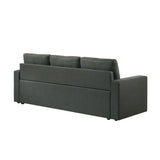 Upholstered Sleeper Sofa with Tufted Cushions, Dark Gray