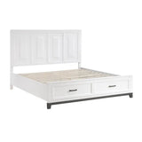 California King Platform Bed with Storage Drawers, Wooden Bedroom Furniture, 1 Piece, Stylish