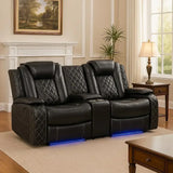 Living Room Furniture Sets,Electric Recliner Chair with LED Light,Sectional Sofa Loveseat