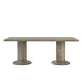 Gray Finish 7-Piece Dining Room Set with Chairs and Table