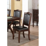 furniture set, a square dining table with shelves and 6 armchairs, coffee colored finish