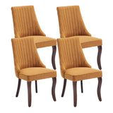 Dining Chairs Set of 4，Linen Channel Tufted Kitchen Dining Room Chair