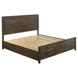 Rustic Golden Brown Eastern King Storage Bed with Drawers