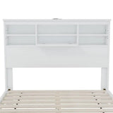 Wooden Bedroom Set with Bed Frame, 2 Nightstands & 1 Dresser in White Finish