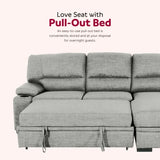 sofa bed with storage and cup holder in a luxurious living room, gray
