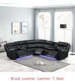 Modern Black Recliner Sectional Sofa
