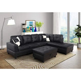 Longue, Haussmann, 2 Pillows, for Living Room Furniture,L-shaped Faux Leather Sectional Sofa Set