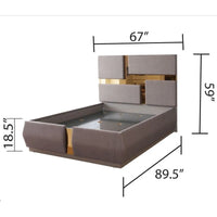 modern elegance Tufted Upholstery Bedroom set made with Wood, Includes Bed, Nightstand, Dresser with Mirror