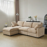 Sectional Sofas Modern Cloud Couch Chenille L-shaped Modular Sectional Sofa for Living Room 3 Seats Couch