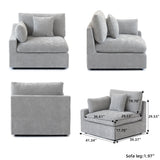 Modular Sectional Sofa for Living Room 160" Cloud Couch Down Filled U Shaped Couch with Ottoman
