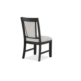 Round Dining Table Set, Two-tone Finish, Light Woodgrain Top, Rustic Charm, Sculptural Base, Upholstered Chairs