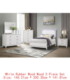 5PC King Bedroom Set - White Modern Design