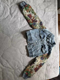 winter fashion print color matching denim jeans