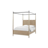 Queen Canopy Bed Set with 2-Drawer Nightstand, Modern Dresser  and Storage Chest
