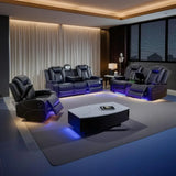 Living Room Furniture Sets,Electric Recliner Chair with LED Light,Sectional Sofa Loveseat