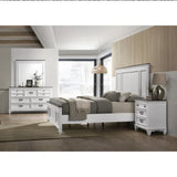 Wood Bedroom Set with Shiplap Panel King Bed, Dresser, Mirror