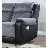 Reclining Sofa and Loveseat Set in Grey