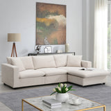 Modern Sectional Sofa, Couch Set with 2 Free pillows,4-seat Couch Set with Convertible ,Living Room