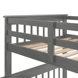 Stairway Twin-Over-Full Bunk Bed with Drawer, Storage and Guard Rail for Bedroom