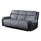 Reclining Sofa and Loveseat Set in Grey