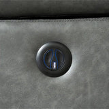 Faux Leather Curved Sectional Loveseat with Power Recliners and Storage Consoles