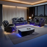 Living Room Furniture Sets,Electric Recliner Chair with LED Light,Sectional Sofa Loveseat