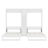 White Bed with Cabinets & Shelves