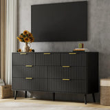 Black Dresser and Nightstand Set for Bedroom, Modern 3 Pieces Bedroom Furniture Set