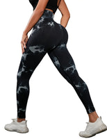 3 Piece Workout Leggings Sets for Women High Waisted Tie Dye Gym Scrunch Butt Lifting Seamless Yoga