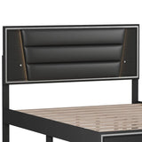 3-Pieces Bedroom Sets Queen Size Upholstered Bed with LED Lights, Nightstands and Dresser